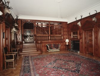 Interior. Ground floor view of entrance hall from South looking towards the principal staircase