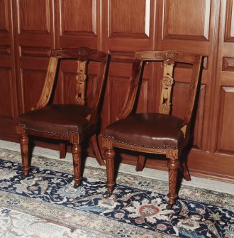 Interior. Ground floor detail of original dining room chairs