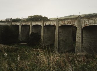 View of central spans of bridge from SW
