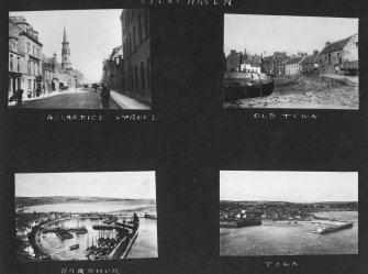 Stonehaven, general.
Insc: 'Stonehaven'.
General view of Allardice Street from the South. Insc: 'Allardice Street'.
View of Old Pier and Tolbooth from the South East. Insc: 'Old Town'.
Distant view of Harbour from South West. Insc: 'Harbour'.
Distant view of the Town from South East. Insc: 'Town'.