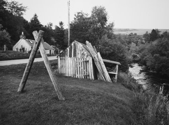 View from S of timber store.