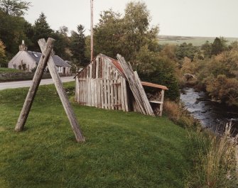 View from S of timber store.