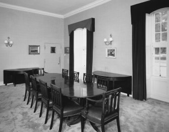 Interior. Ground floor. Dining room showing jib door to kitchen