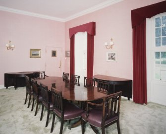 Interior. Ground floor. Dining room showing jib door to kitchen