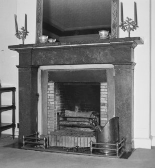 Interior. First floor. Drawing room. Detail of marble fireplace