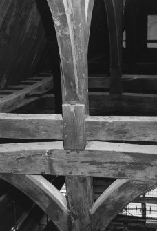 Interior.
Detail of base of crown post and main collars on truss 2.