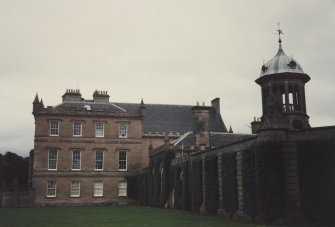 View from NW showing castle and stable wing.