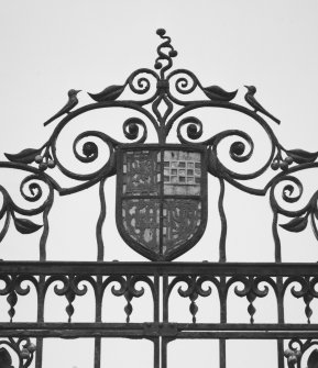 Detail of ironwork on gates.