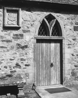 View of doorway at SE corner of chancel.