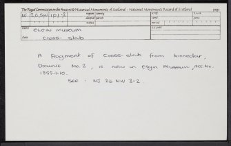 Elgin Museum, NJ26SW 101.2, Ordnance Survey index card, Recto
