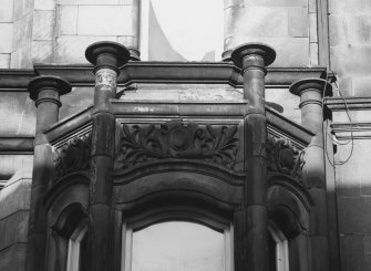 Detail of oriel over entrance.