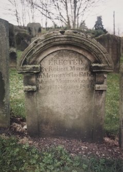 View of headstone.