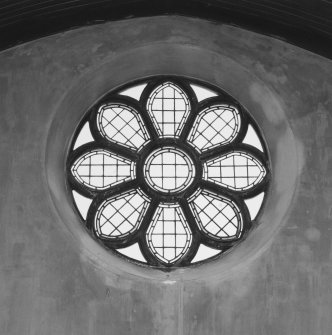 Interior.
Detail of rose window.