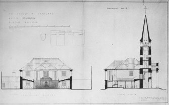 Photographic copy of drawing showing sections of existing building (Drawing no 2).