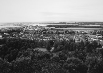 View of Forres from top of tower to SE