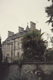 View of house from South-East at entrance to garden.