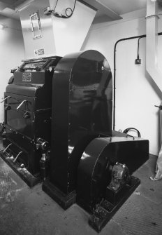 Interior.
View of Mill Room showing Porteus of Leeds malt mill.
