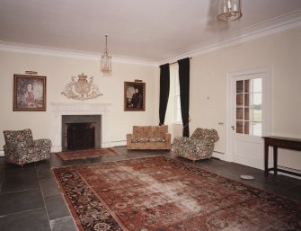 Ground floor, entrance hall, view from East