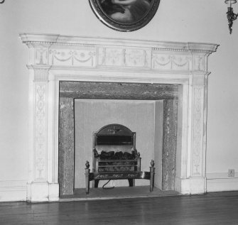 First floor, octagonal saloon, fireplace, detail