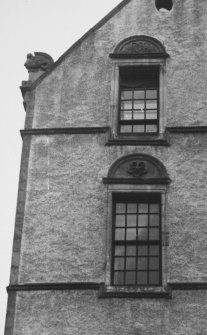 Innes House. Detail of windows at upper storeys.