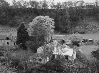 Elevated view of mill and surrounding buildings from NE.