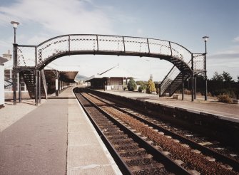 View of footbridge and platform 2 from SSW