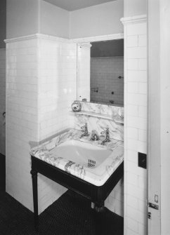 Interior. First floor Detail of master bathroom basin
