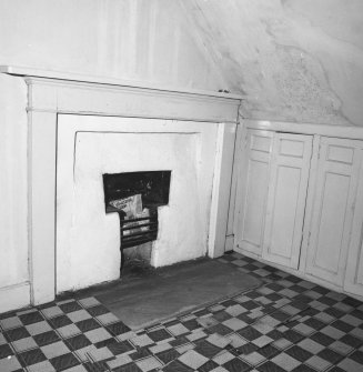 Attic, ironing room, fireplace, detail