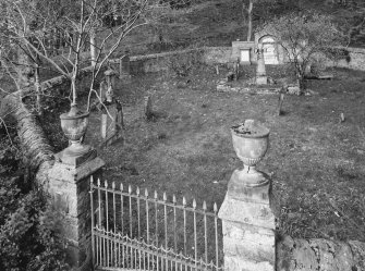 Elevated view of burial ground