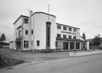 View of front and stair tower from SW