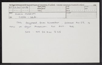 Elgin Museum, NJ26SW 101.24, Ordnance Survey index card, Recto