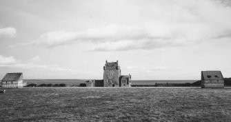 View of house and dovecots from south west