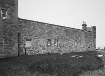 View of east wall of courtyard from south east