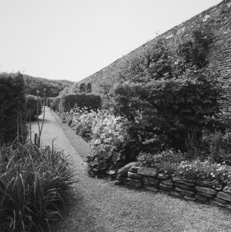 View inside walled garden from north