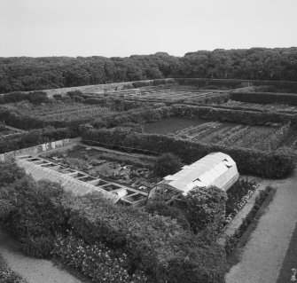 Walled garden, view from roof of corner tower