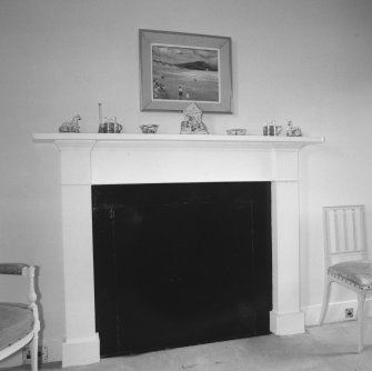 Interior, 1st floor, bedroom, detail of fireplace