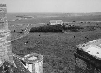 Mill building, general view from roof of castle to south west