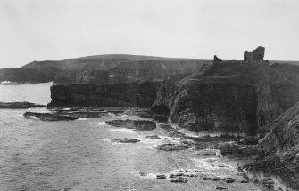 Distant view of castle from headland