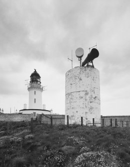 View of lighthouse and foghorn tower from N