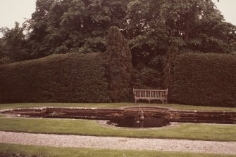 Pond and fountain in the walled garden