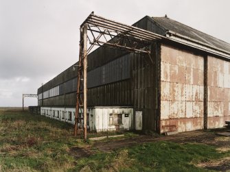 View from SW showing whole length of the NE C1 type hangar and detail of sliding door gantry