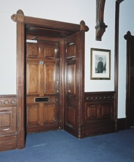 Interior.  Former Bishop's Palace  Detail of boardroom door