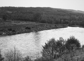 Revetment across river from power station, general view from NW