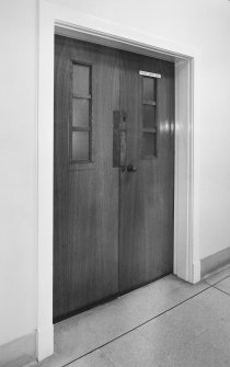 Interior. 1st floor, control room, view of door
