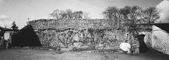 Surviving curtain wall, internal face, from east