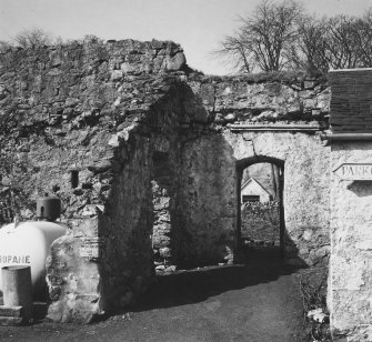 Entrance gateway in surviving curtain wall, from east