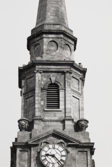 View of south facade: detail of belfry