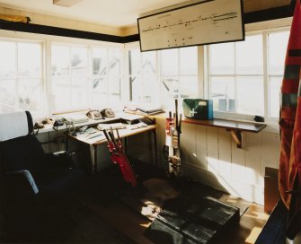 Inverness, Clachnaharry Station, Signal Box
View of the interior of Clachnaharry signal box, showing the 4 levers, the Clachnaharry ground plan and the more modern telecommunications equipment.