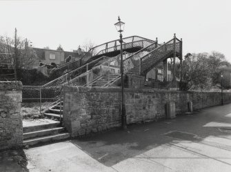 Inverness, Clachnaharry Railway Station, Footbridge
View from the south-east showing the wrought-iron lattice worked footbridge over the railway line