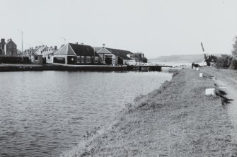 General view of Clachnaharry Lock, Canal Workshops from east